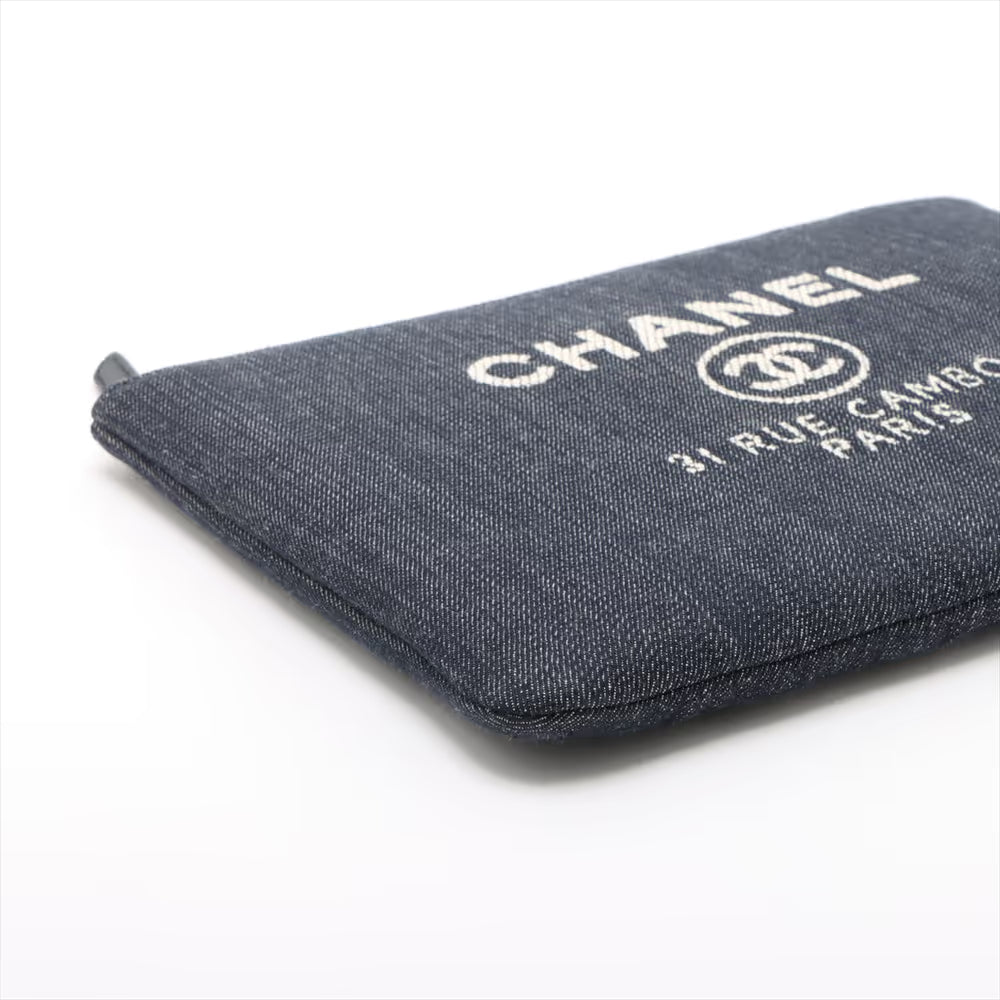 Chanel Deauville Pouch Denim, NAVY, DENIM_JEANS, Clutche & pouche