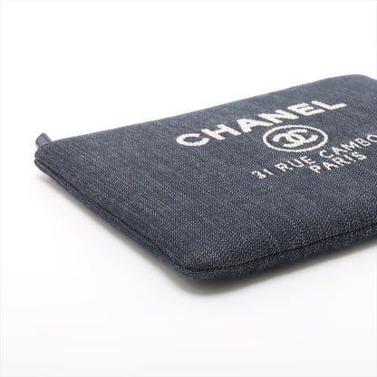 Chanel Deauville Pouch Denim, NAVY, DENIM_JEANS, Clutche & pouche