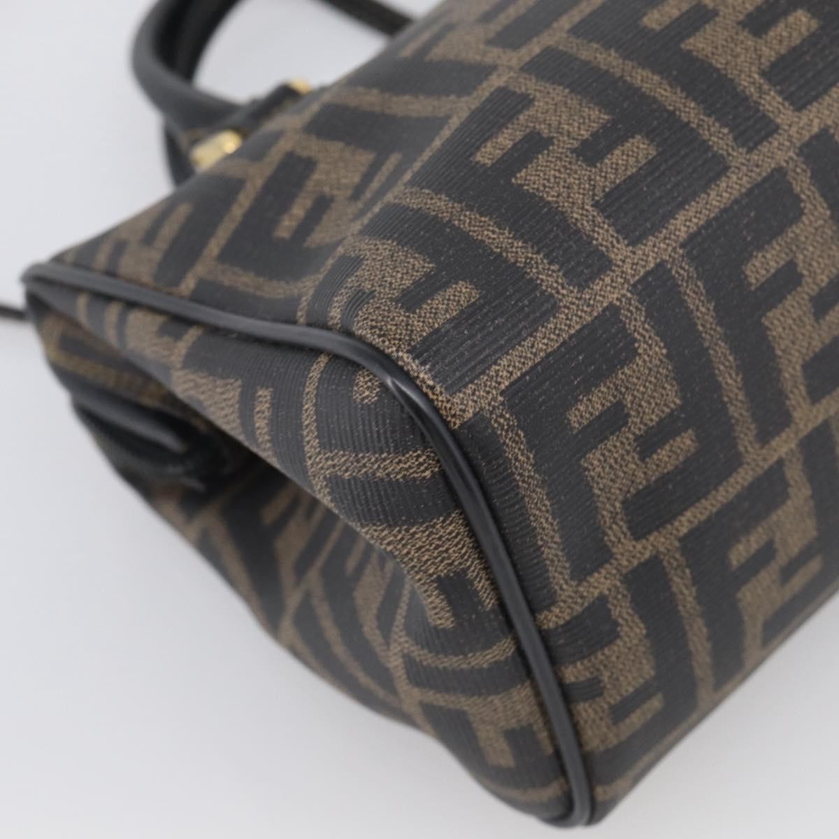 Fendi Convertible Boston Zucca Canvas, Brown, Canvas, Handbag