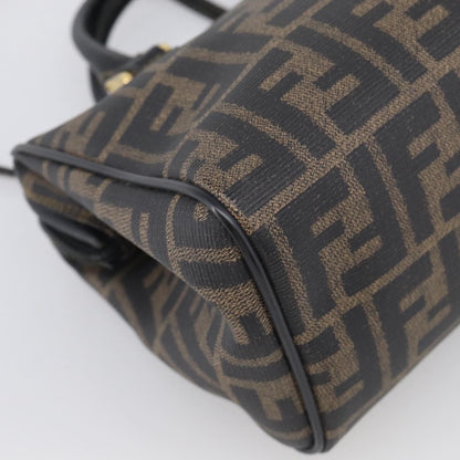 Fendi Convertible Boston Zucca Canvas, Brown, Canvas, Handbag