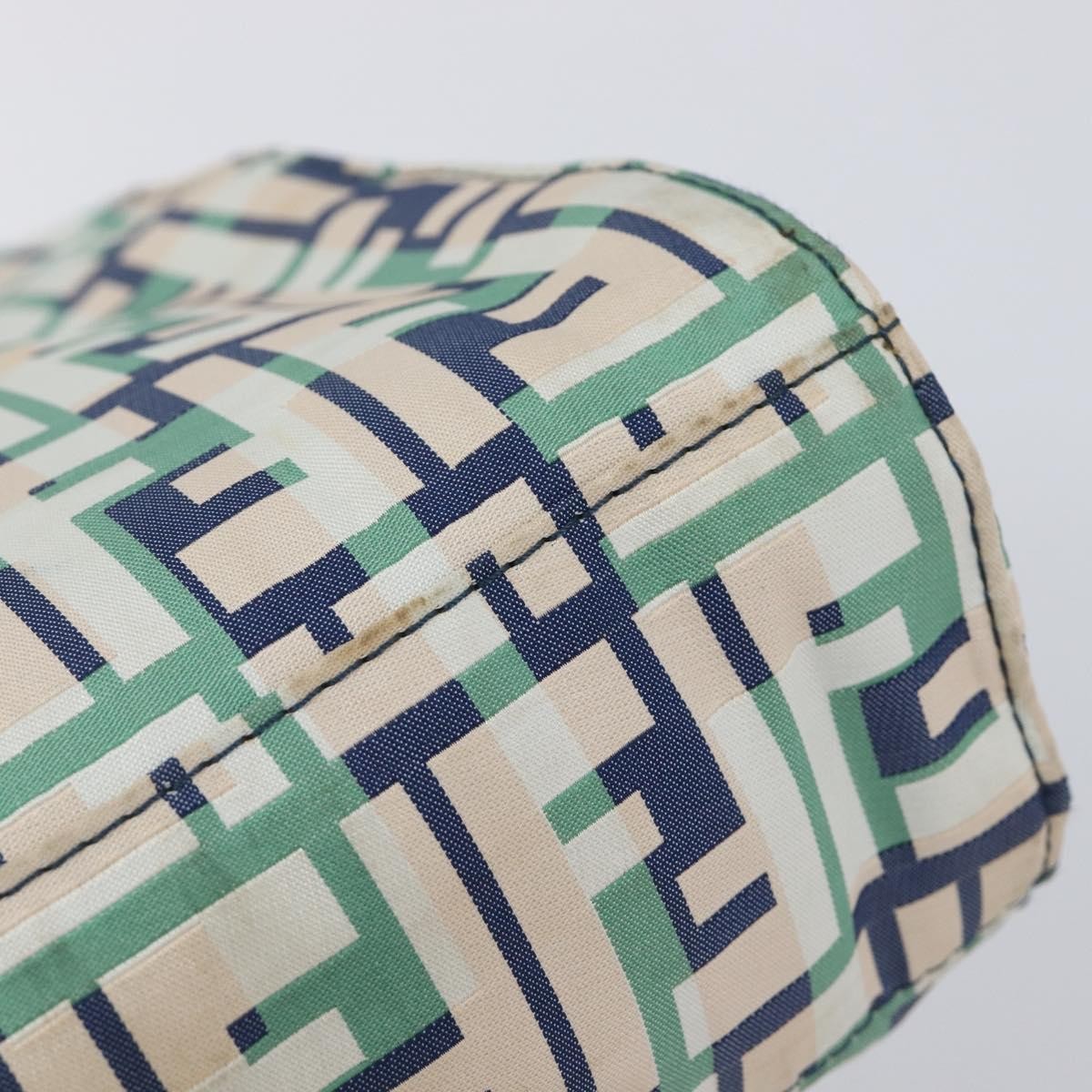 Fendi Logo Zucca Nylon, Green, Nylon, Tote Bag