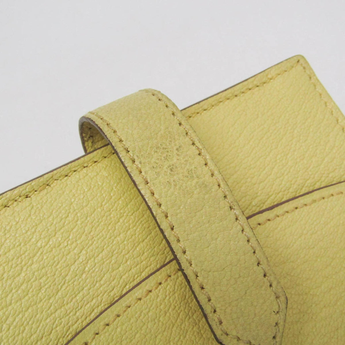 Hermes Bearn Chevre Mysore, Yellow, Leather, Wallet