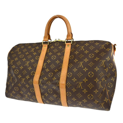 Louis Vuitton Keepall Bandoulière Monogram, Brown, Canvas, Travel Bag