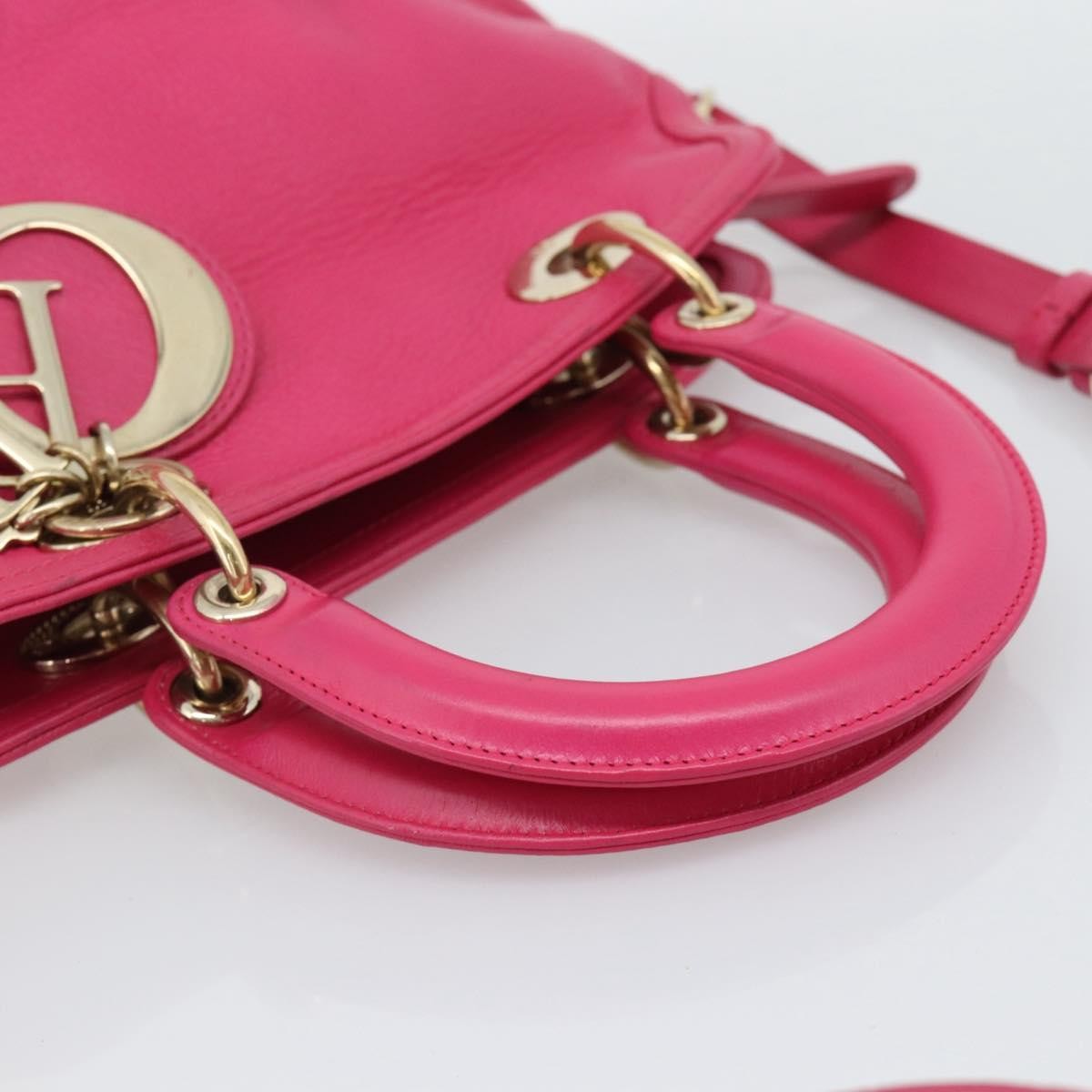 Christian Dior Granville Satchel Leather, Pink, Leather, Handbag
