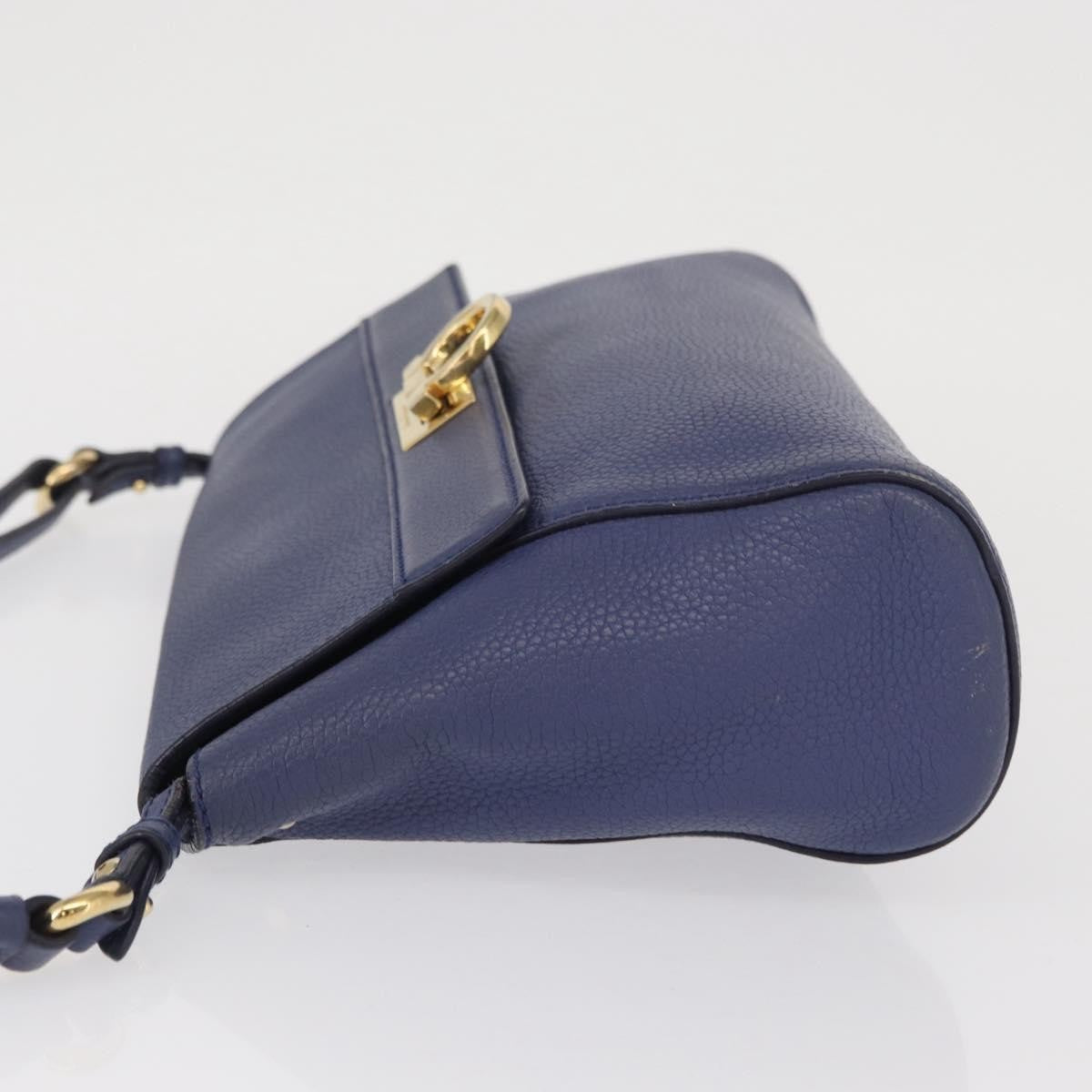 Salvatore Ferragamo Abbey Leather, Navy, Leather, Shoulder Bag