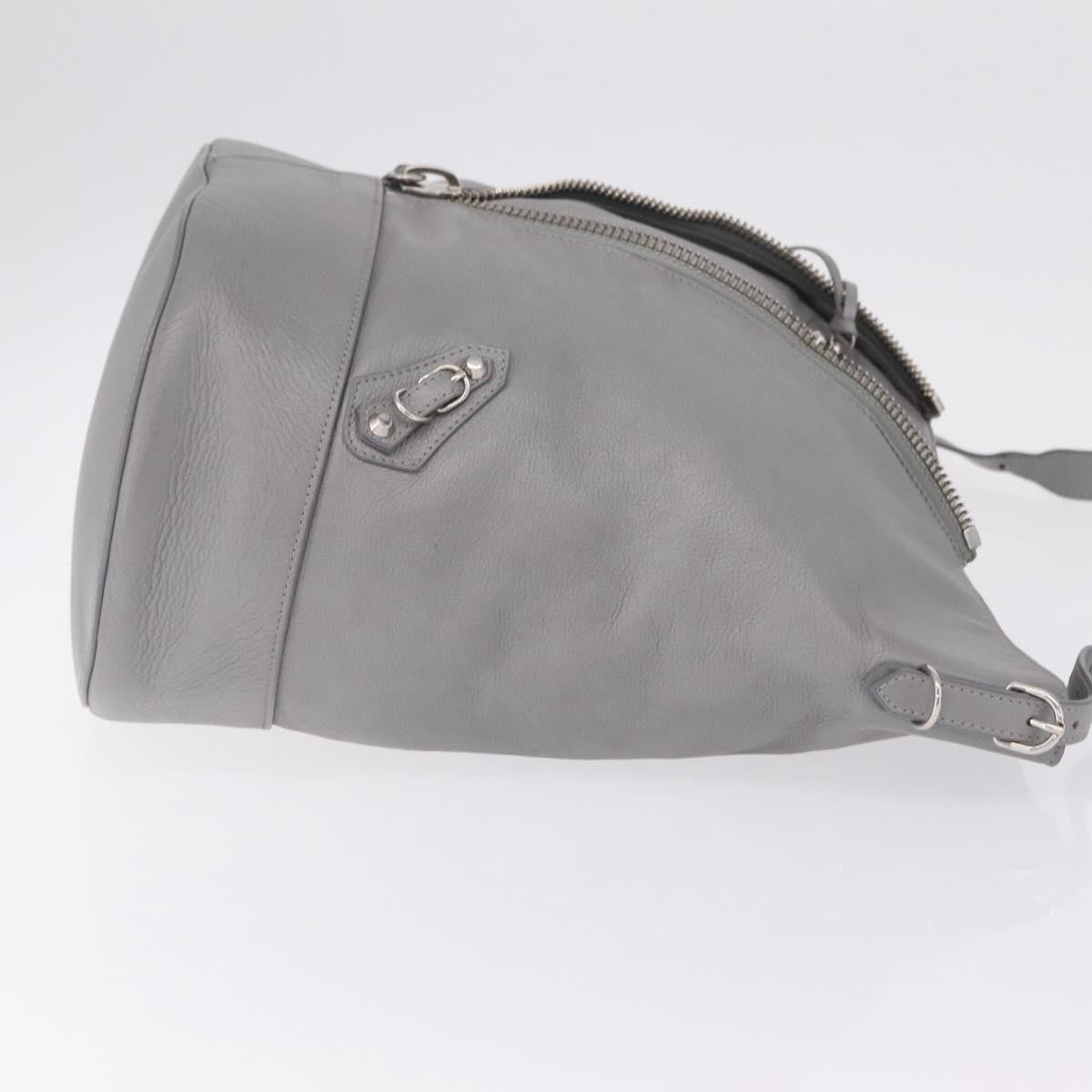 Balenciaga Papier Drop Bucket Leather, Silver, Leather, Handbag