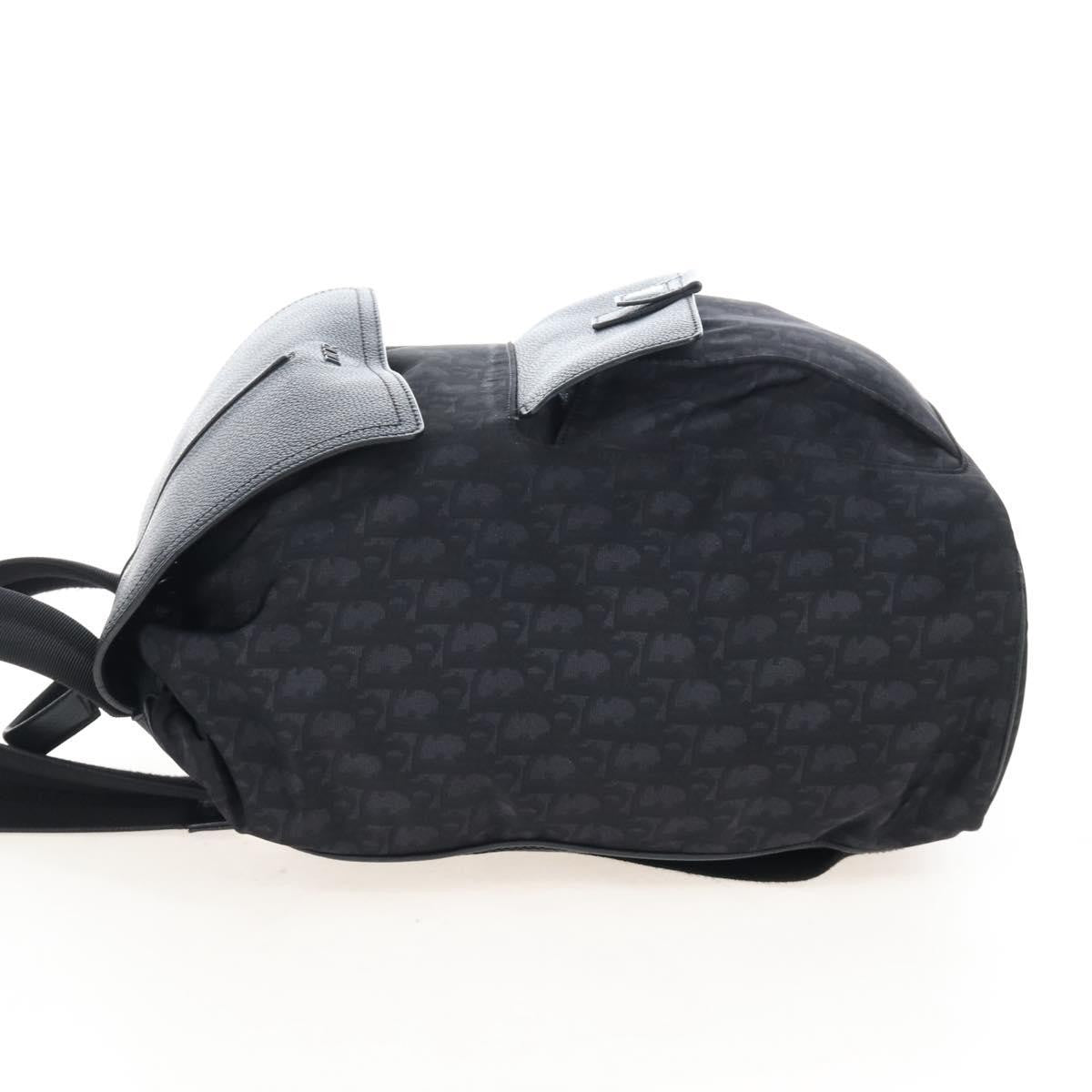 Christian Dior Motion Oblique Canvas with Leather, Black, Canvas, Backpack