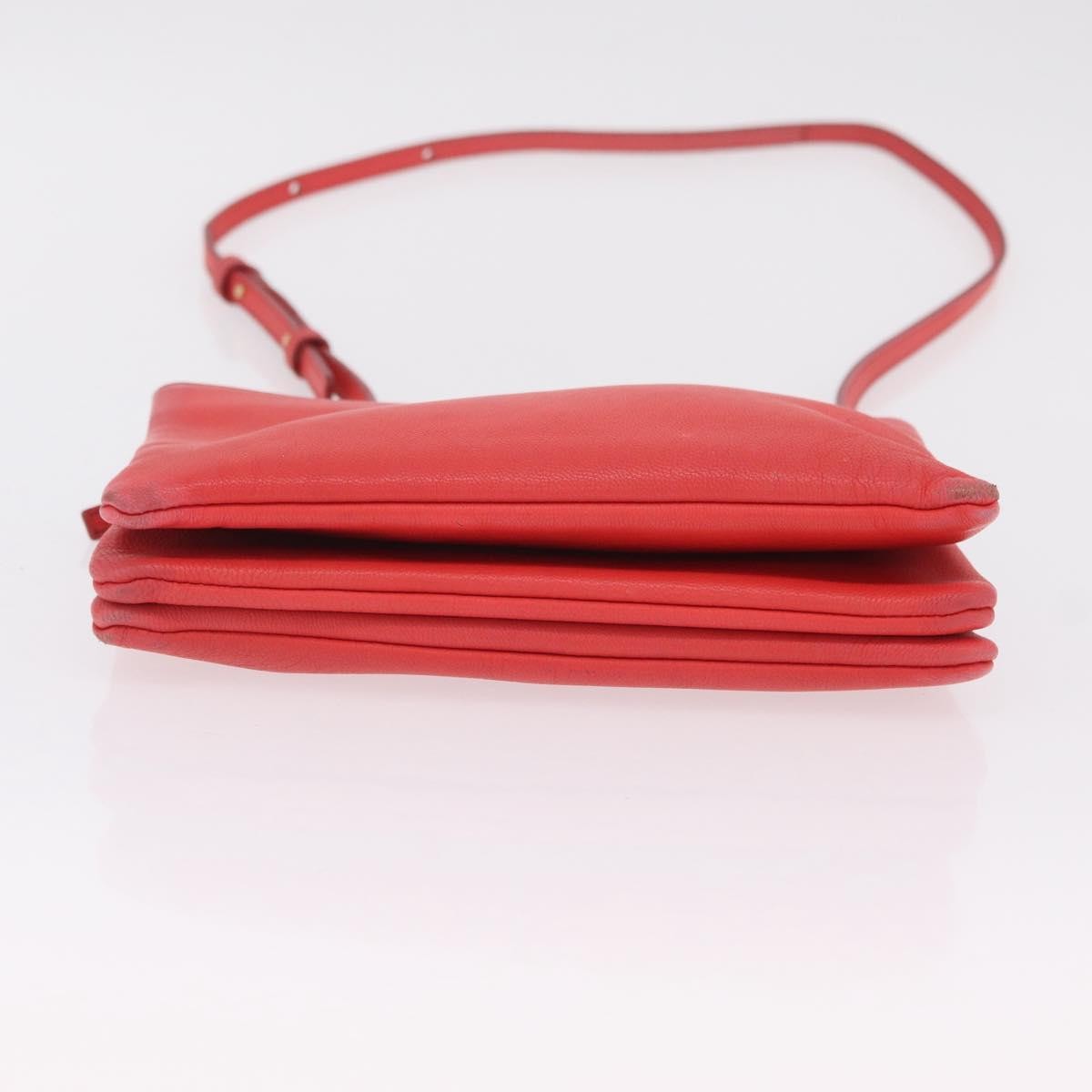 Celine Trio Leather, Red, Leather, Crossbody Bag