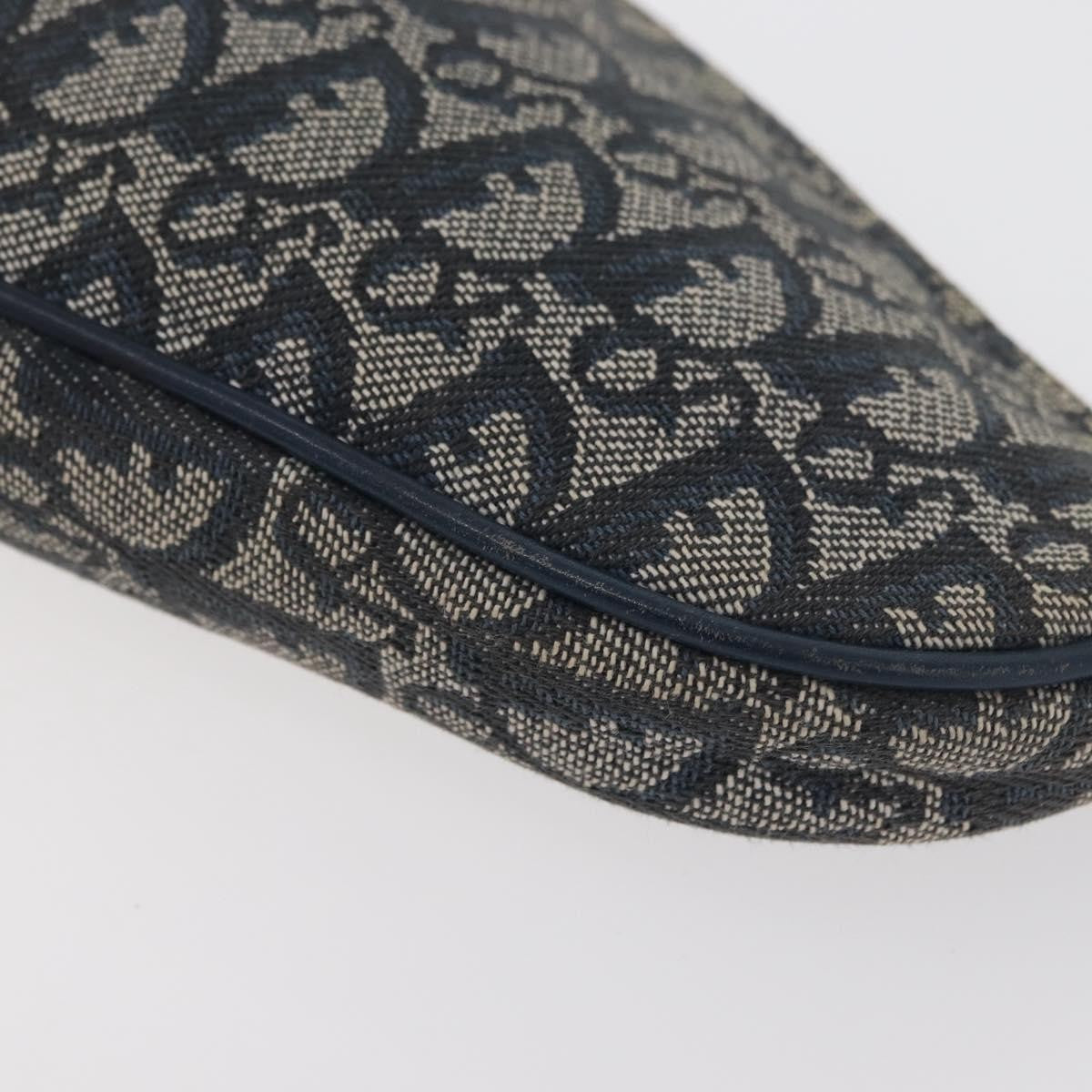 Christian Dior Vintage Saddle Bag Canvas, Navy, Canvas, Clutch