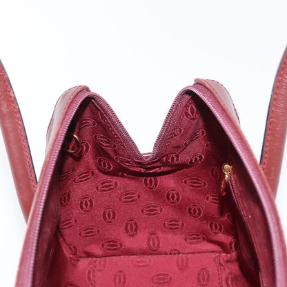 Cartier Must Line Leather, Burgundy, Leather, Handbag