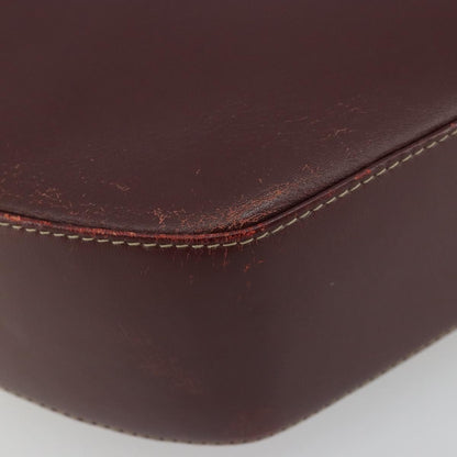 Cartier Vintage must de Cartier Leather, Burgundy, Leather, Shoulder Bag