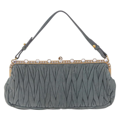 Miu Miu Matelassé Frame Clutch Matelassé Leather, Gray, Suede, Clutch