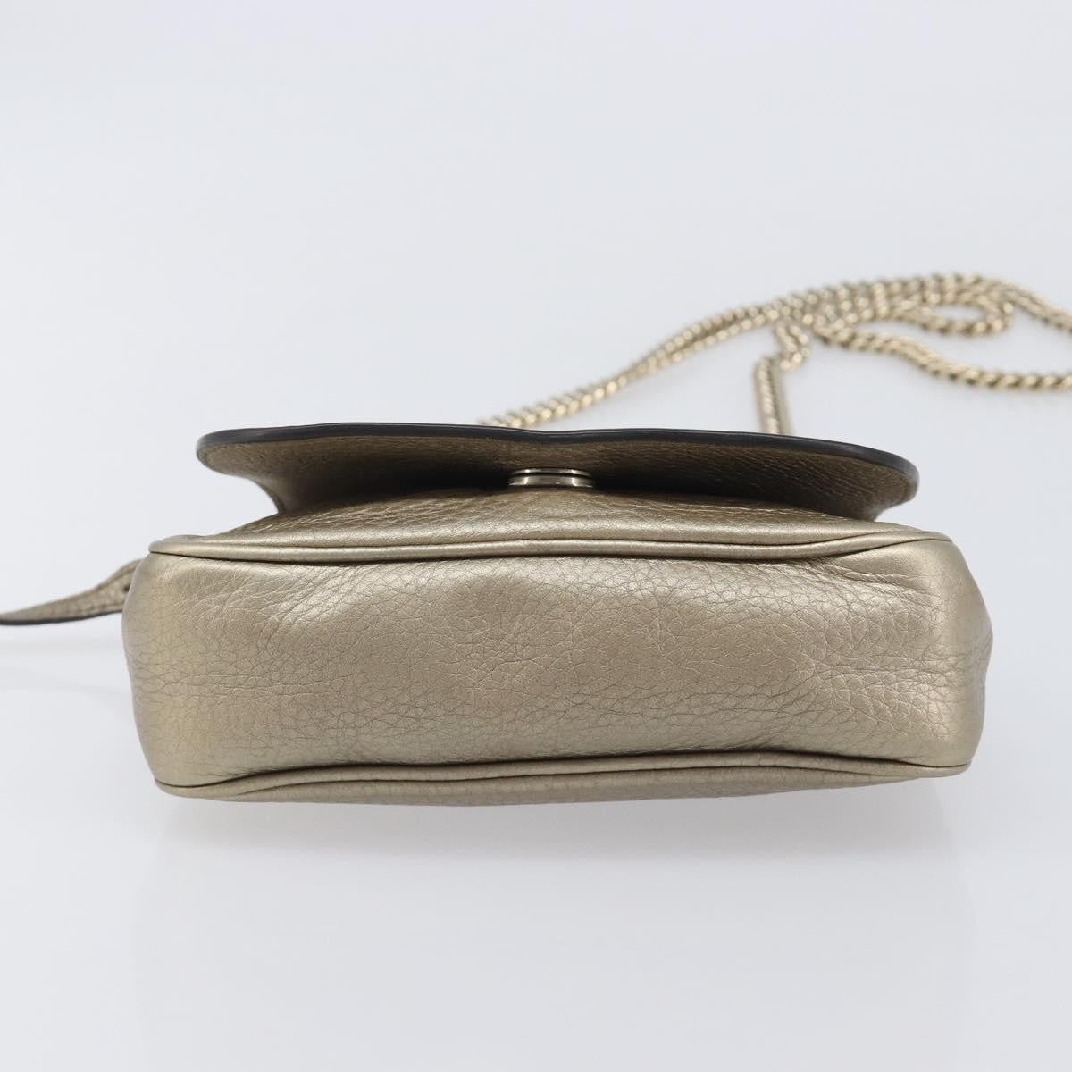 Gucci Soho Chain Leather, Gold, Leather, Crossbody Bag