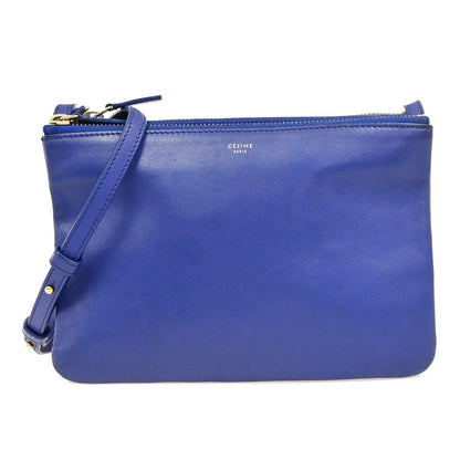 Celine Trio Leather, Blue, Leather, Shoulder Bag