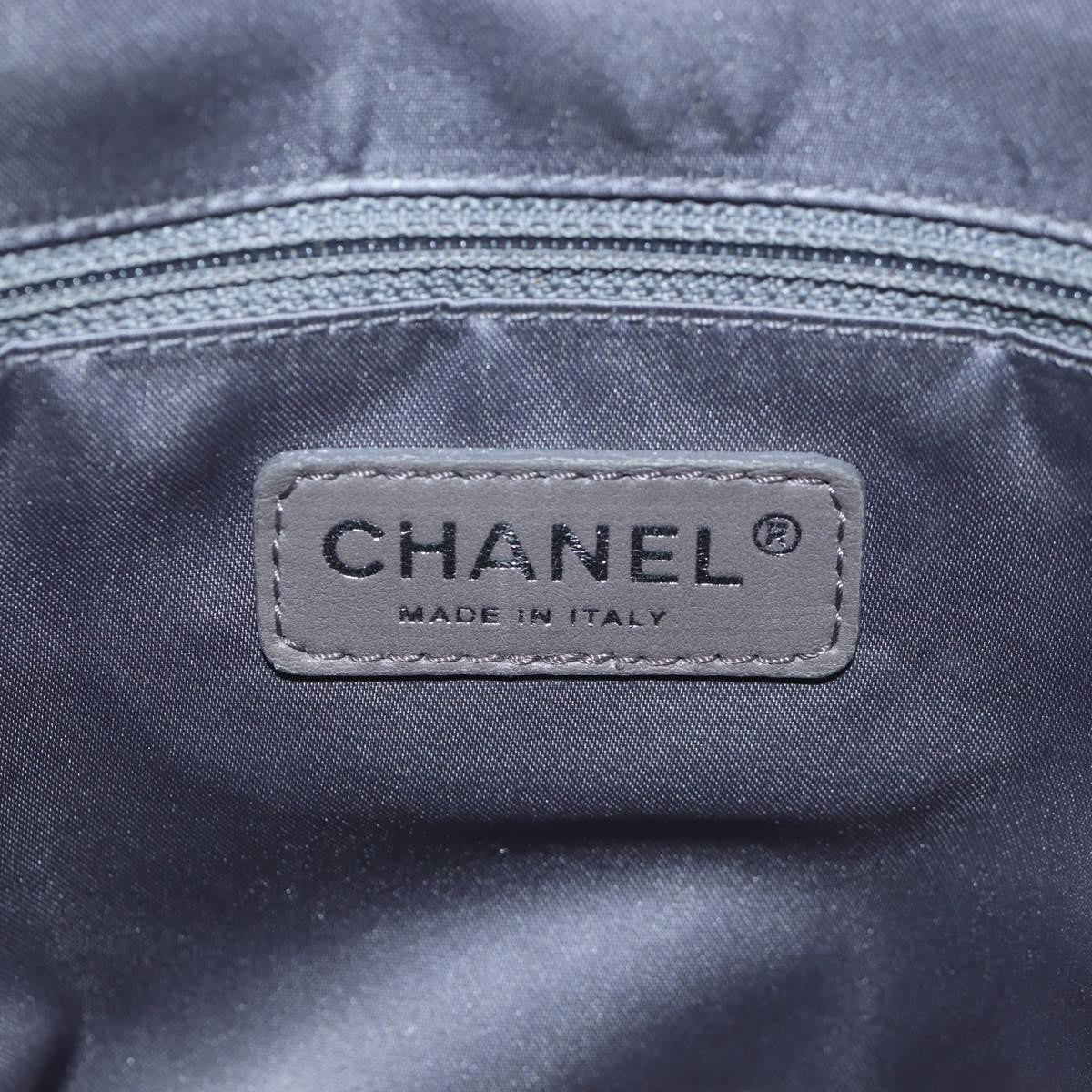 Chanel Drill Perforated Leather, Silver, Leather, Tote Bag