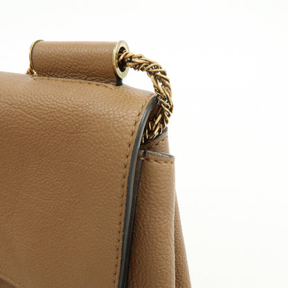 Chloe Elsie Chain Leather, Brown, Leather, Shoulder Bag