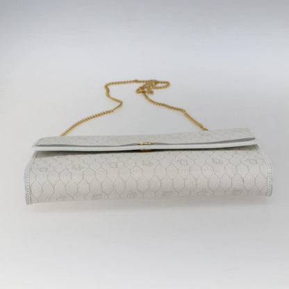 Christian Dior Vintage Honeycomb Canvas, White, Canvas, Shoulder Bag