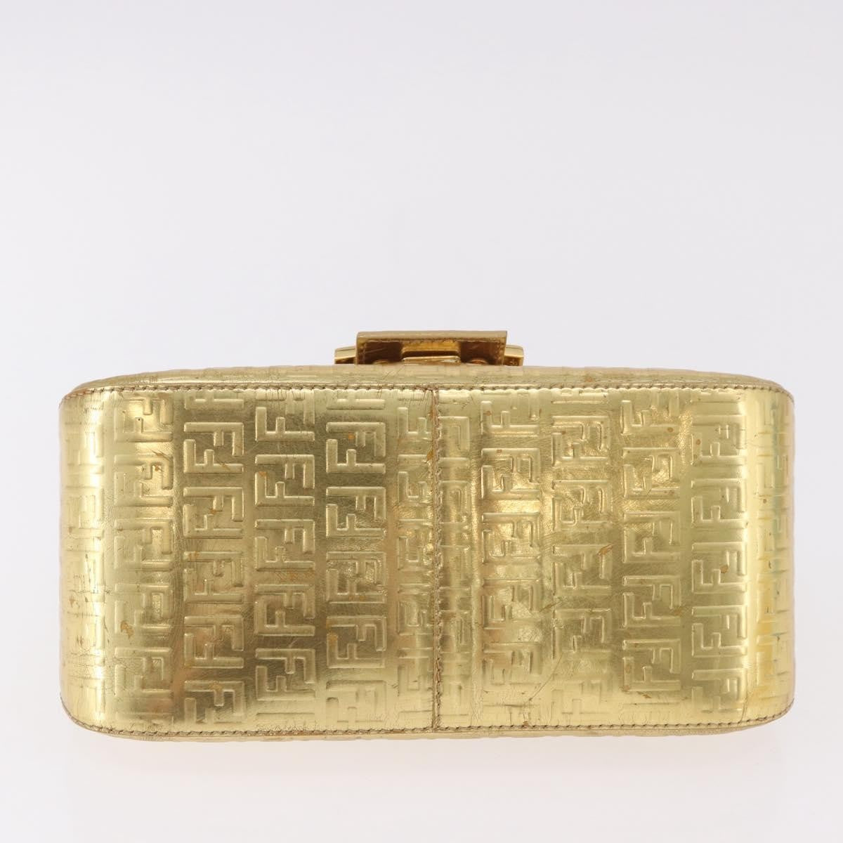Fendi Mamma Baguette Zucchino canvas, Gold, Canvas, Shoulder Bag