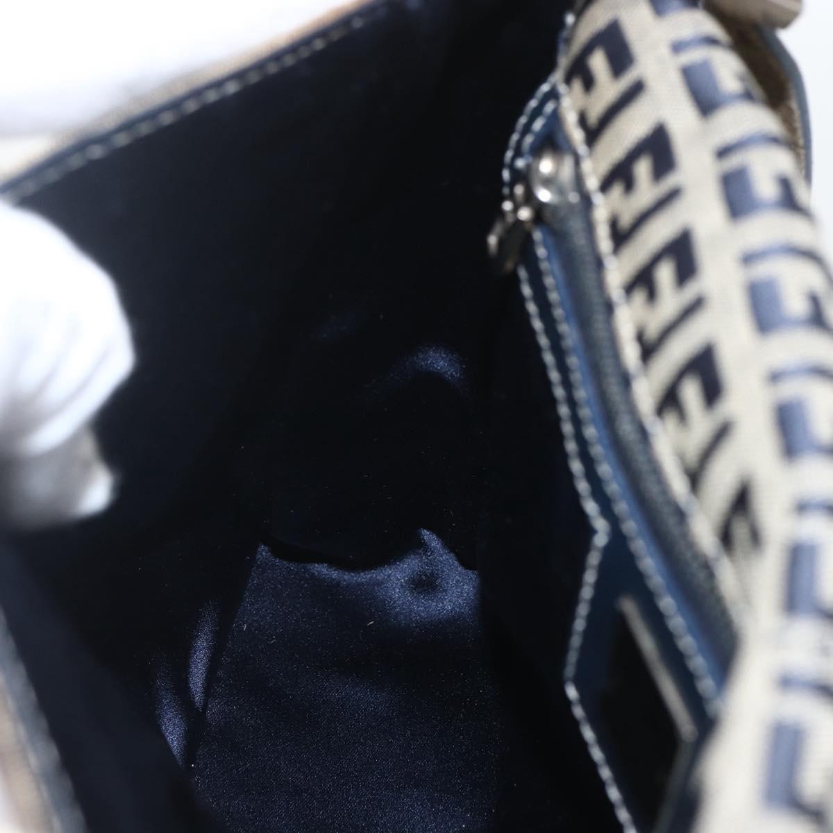 Fendi Zucchino Canvas Mamma Baguette canvas, NAVY, CANVAS, Handbag