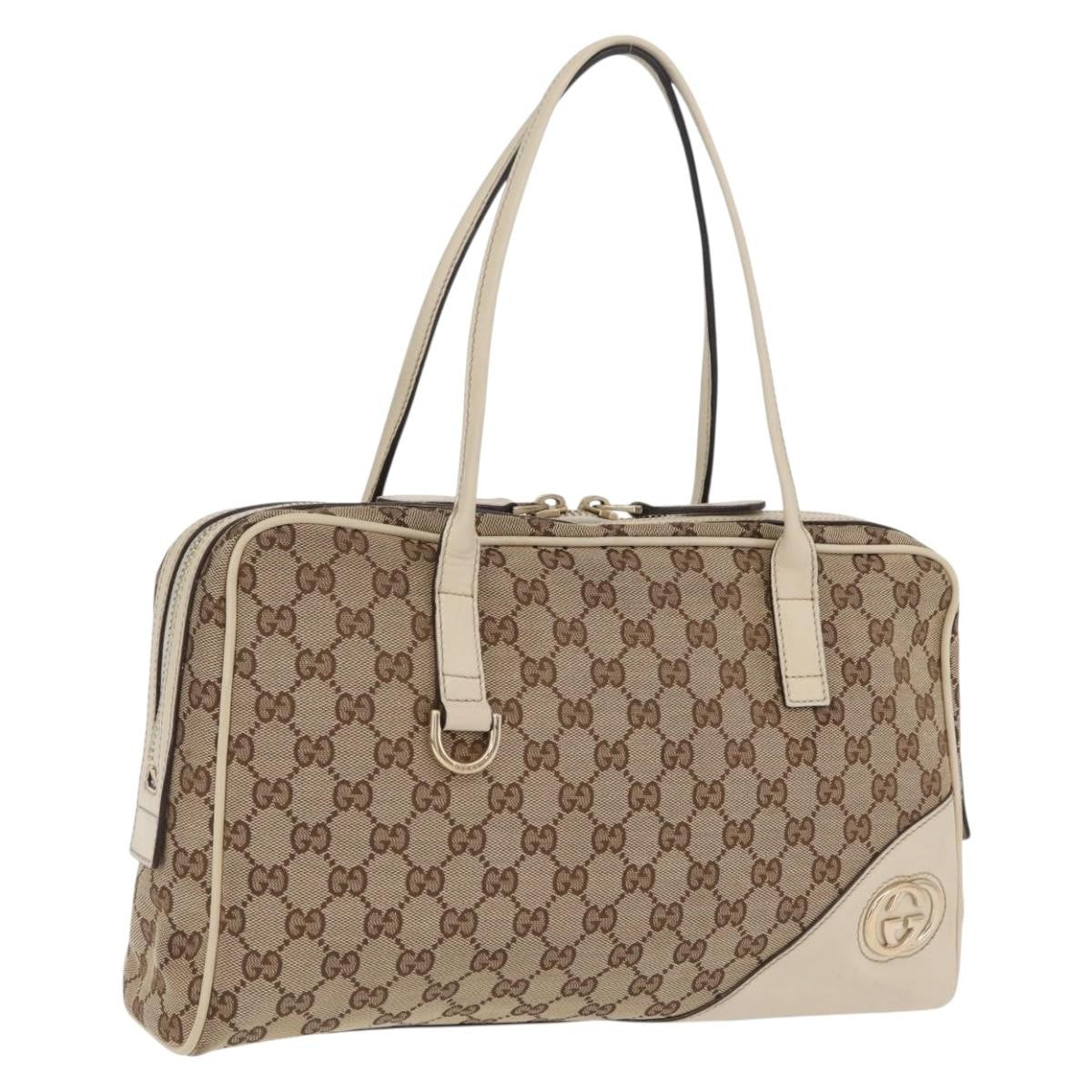 Gucci New Britt Boston GG Canvas, Beige, Canvas, Handbag