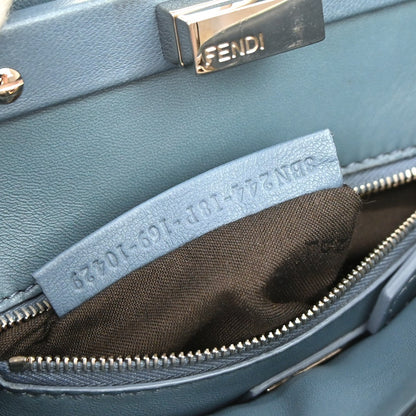 Fendi Peekaboo Leather, Blue, Leather, Handbag