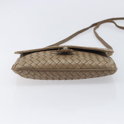 Bottega Veneta Tassel Flap Intrecciato Nappa, Beige, Leather, Crossbody Bag