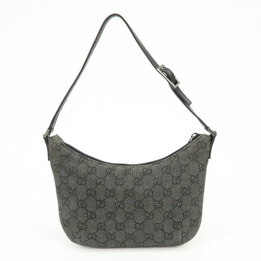 Gucci Horsebit Slim GG Denim with Leather, Black, Leather, Shoulder Bag