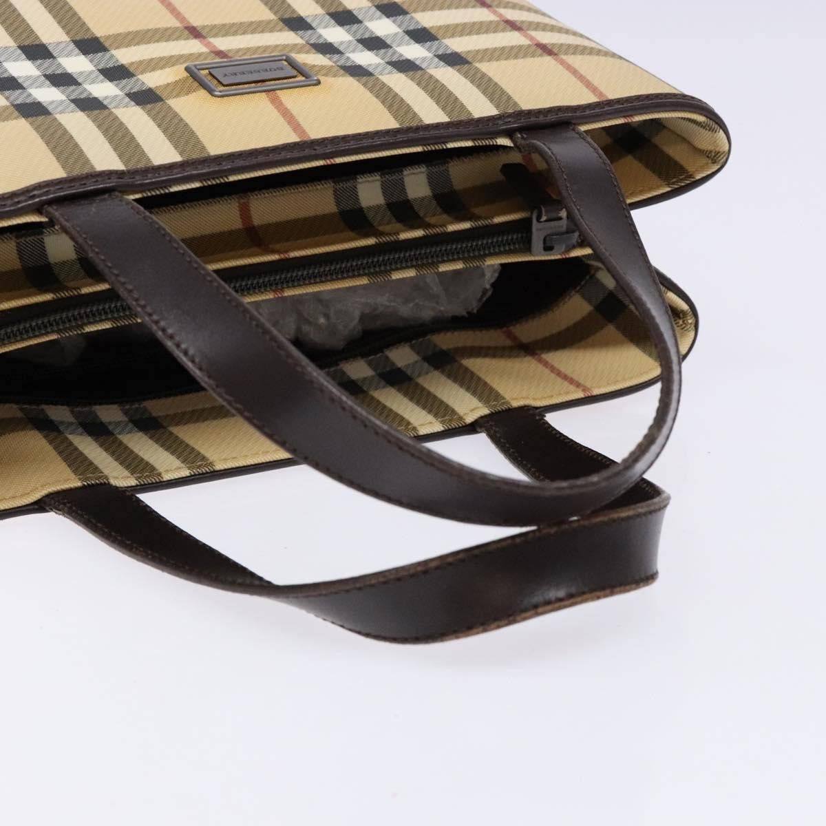 Burberry Vintage Vintage Check Coated Canvas, Beige, Canvas, Tote Bag