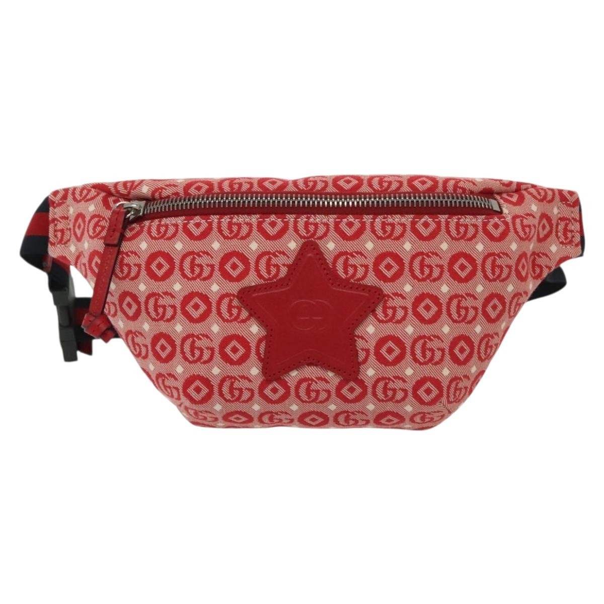 Gucci Children's Belt Printed GG Coated Canvas, Red, Canvas, Handbag