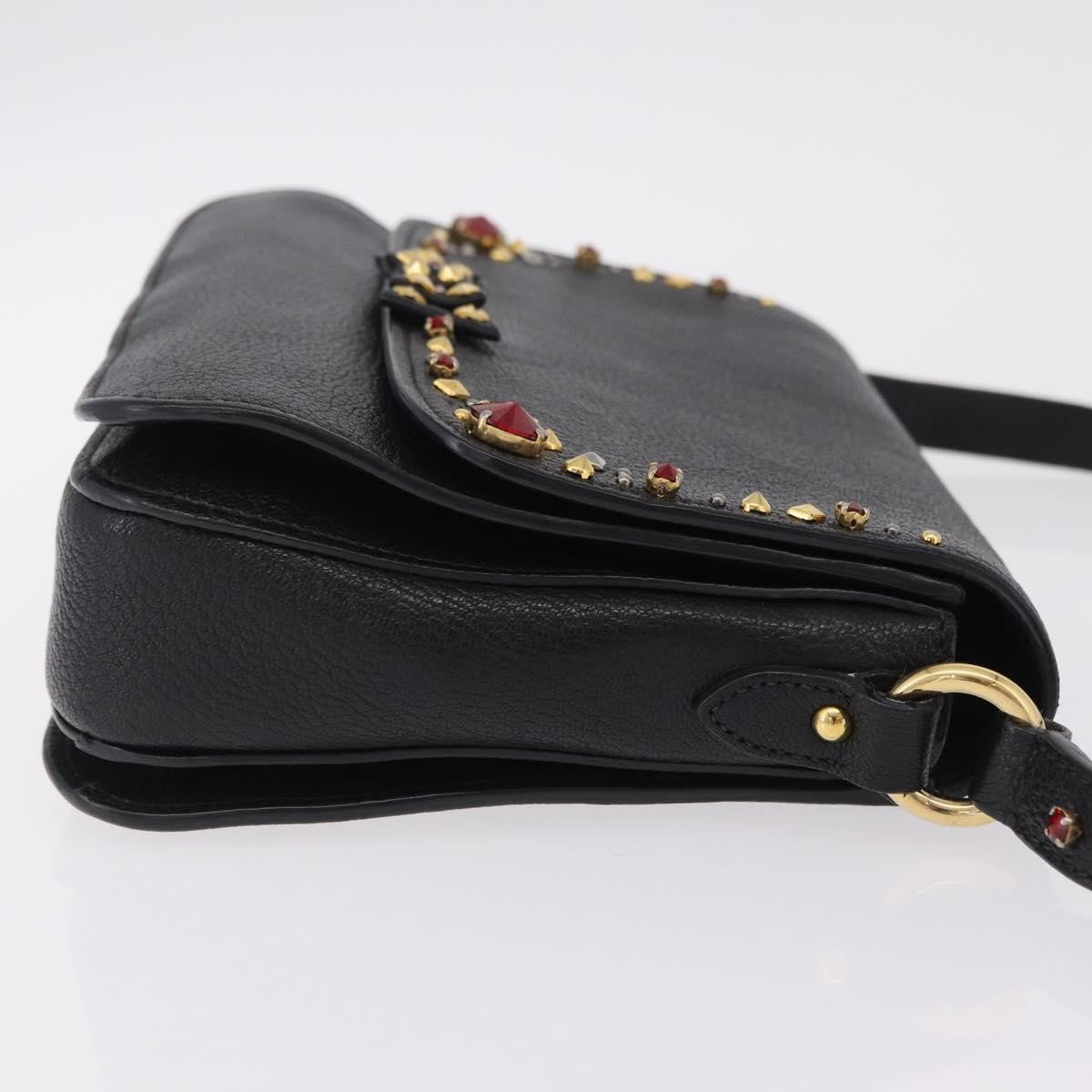 Miu Miu Shoulder Leather, Black, Leather, Shoulder Bag