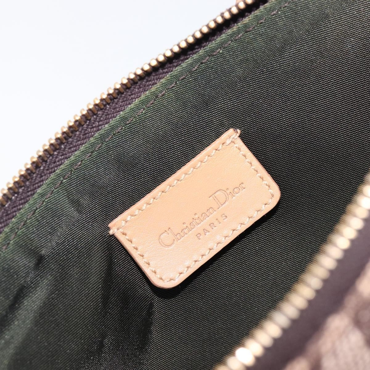 Christian Dior Vintage Saddle Bag Canvas, Brown, Canvas, Clutch