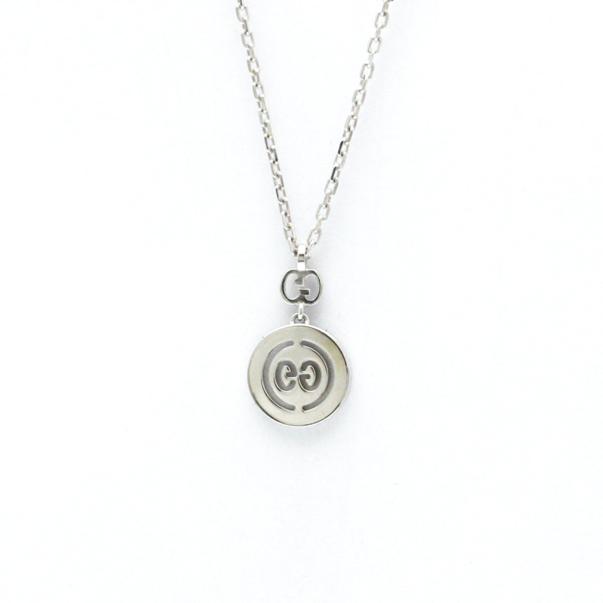 Gucci Icon Twirl 18K White Gold with Diamonds, Silver, White Gold, Necklace
