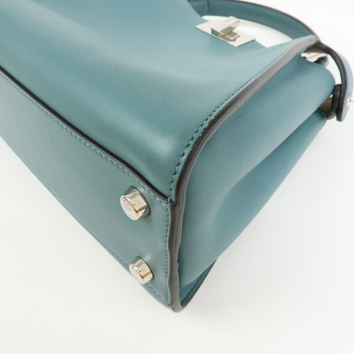 Fendi Peekaboo Essentially Leather, Blue, Leather, Handbag