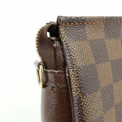 Louis Vuitton Trousse Make Up Damier, Brown, Canvas, Clutch