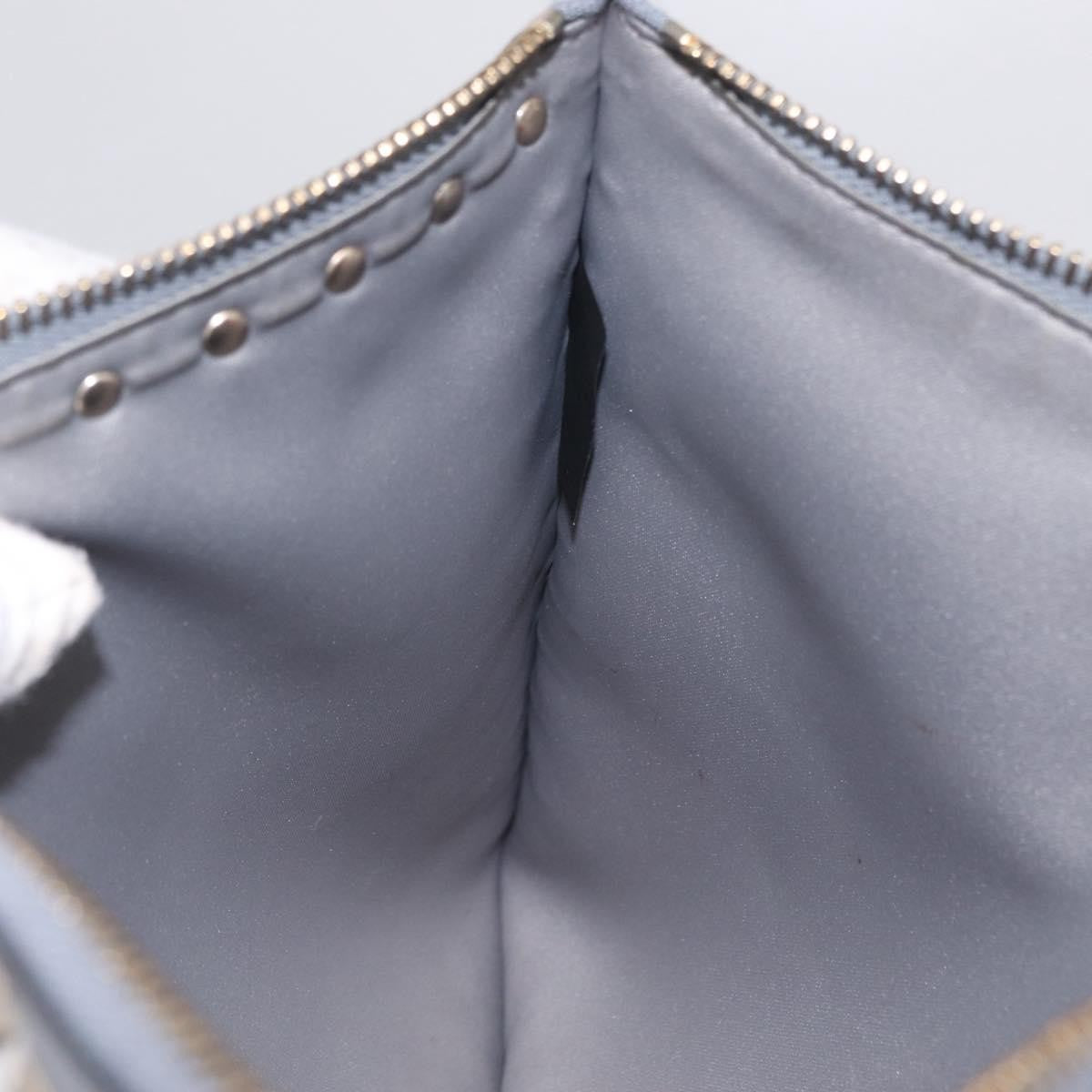 Valentino Garavani Rockstud Pouch Leather, Gray, Leather, Clutch