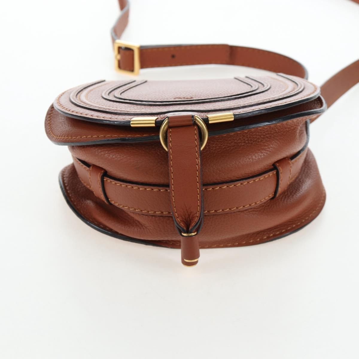 Chloe Marcie Leather, Brown, Leather, Crossbody Bag