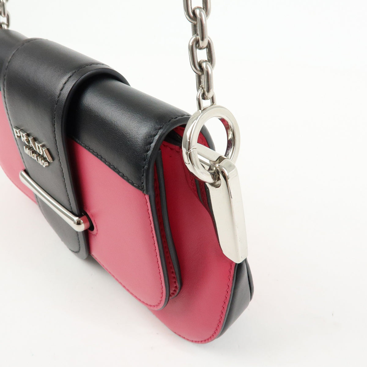 Prada Sidonie City Calf, Pink, Leather, Shoulder Bag