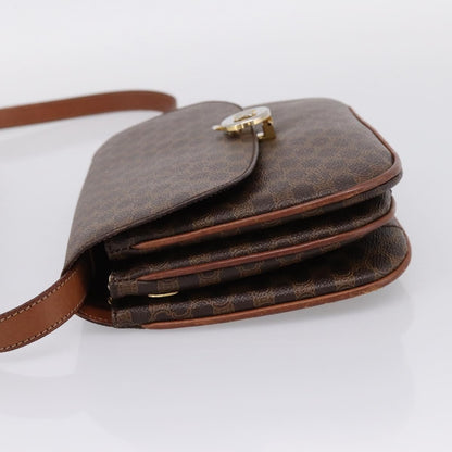 Celine Vintage Macadam Canvas and Leather, Brown, PVC, Shoulder Bag