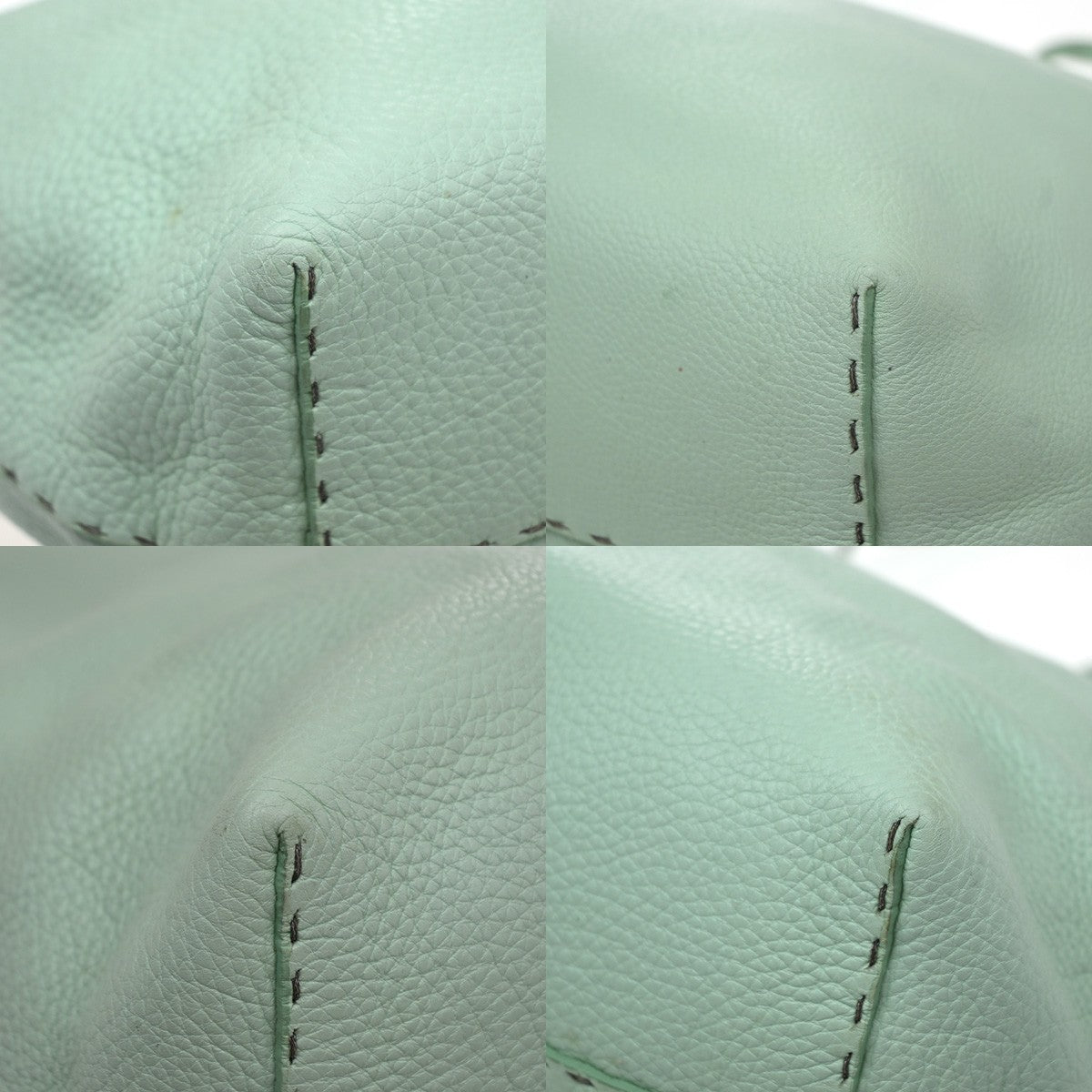 Fendi Roll Selleria Leather, Green, Leather, Tote Bag