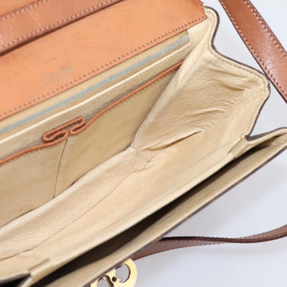Celine Vintage Macadam Canvas and Leather, Brown, PVC, Shoulder Bag