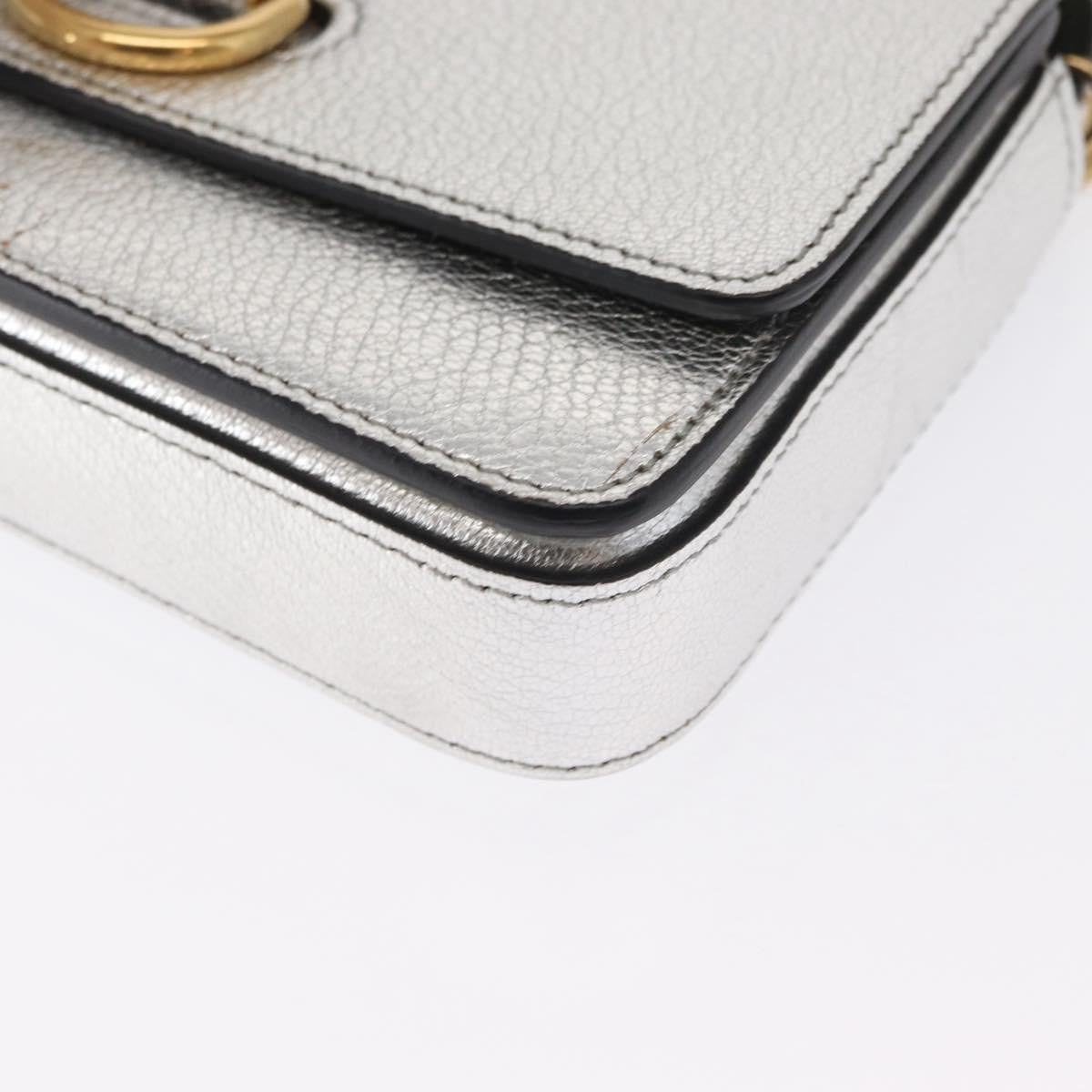Burberry D-Ring Chain Leather, Silver, Leather, Shoulder Bag