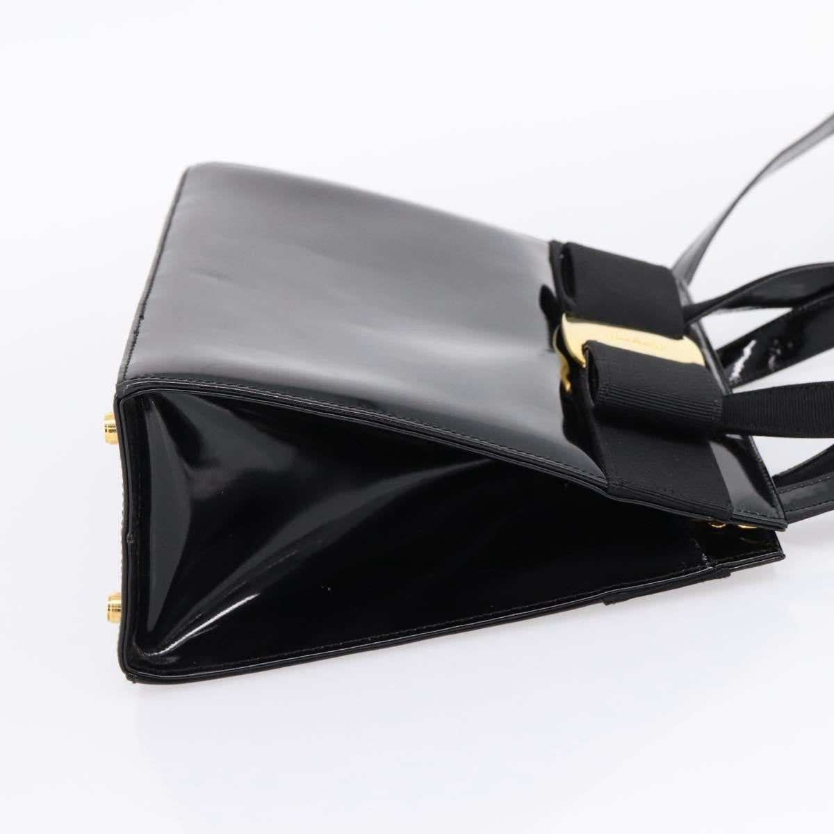 Salvatore Ferragamo Convertible Vara Bow Patent Leather, Black, Patent Leather, Handbag