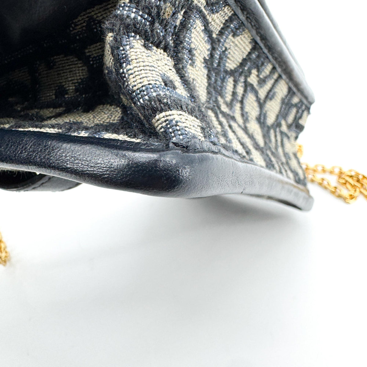 Christian Dior 30 Montaigne Nano Convertible Belt Oblique Canvas, Navy, Canvas, Clutch