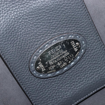 Fendi Selleria Carla Leather, Blue, Leather, Tote Bag