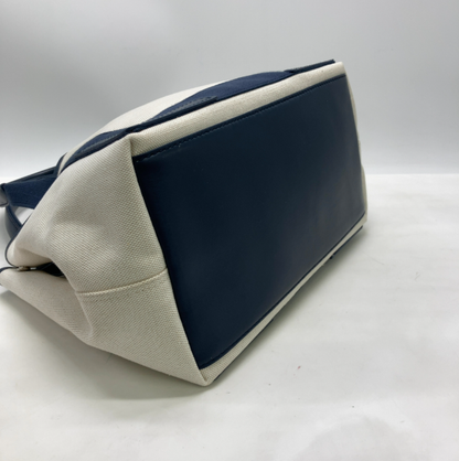 Balenciaga Navy Cabas Canvas with Leather, Navy, Canvas, Tote Bag