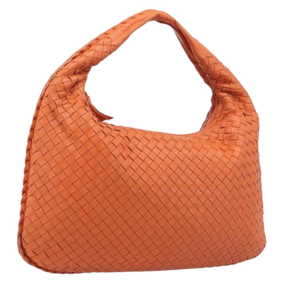 Bottega Veneta Veneta Hobo Intrecciato Nappa, Orange, Leather, Shoulder Bag