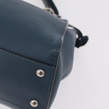 Fendi Peekaboo Ruffled Leather, Blue, Leather, Handbag