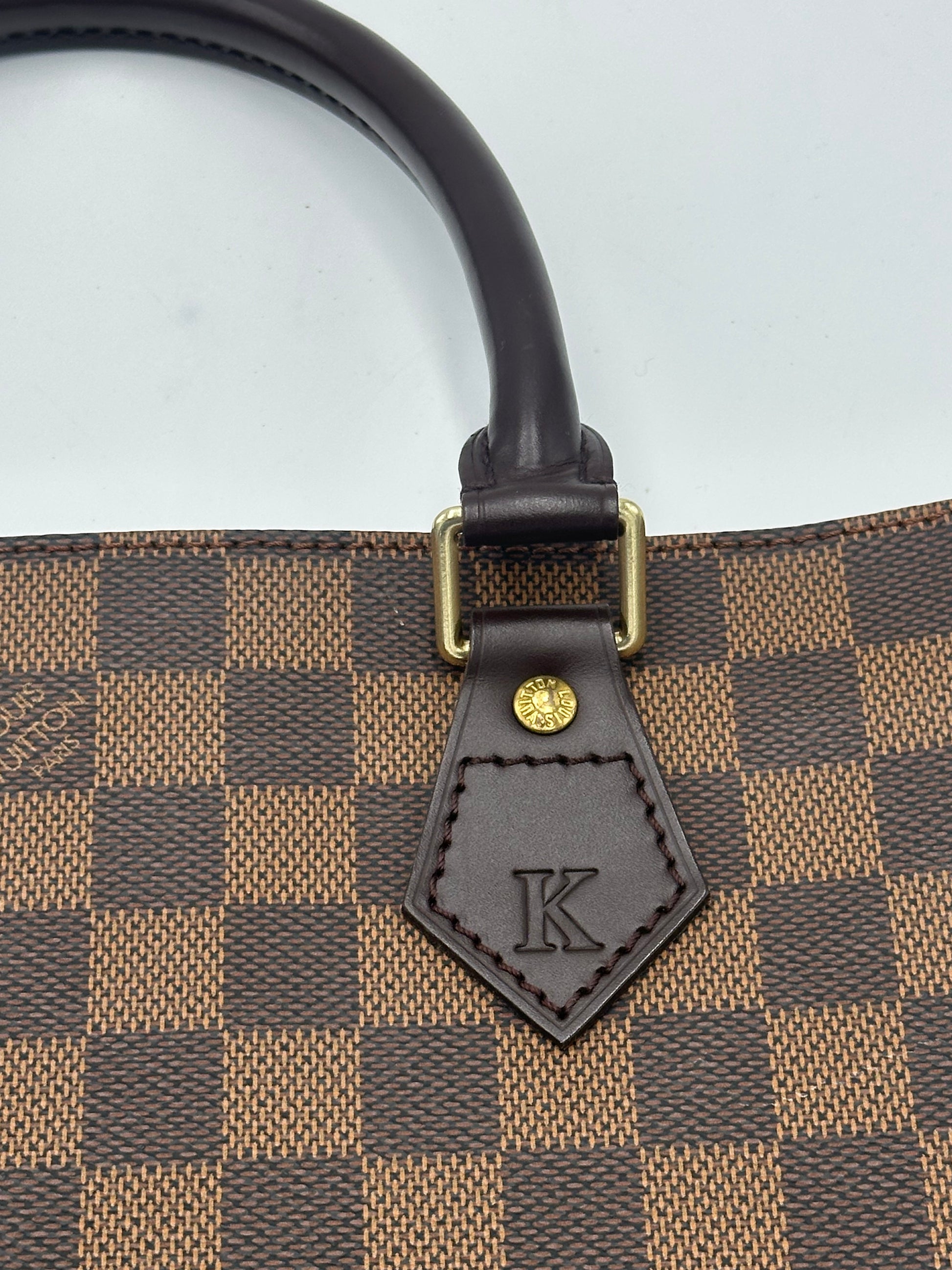 Louis Vuitton Sac Plat Bag Damier, BROWN, CANVAS, Handbag