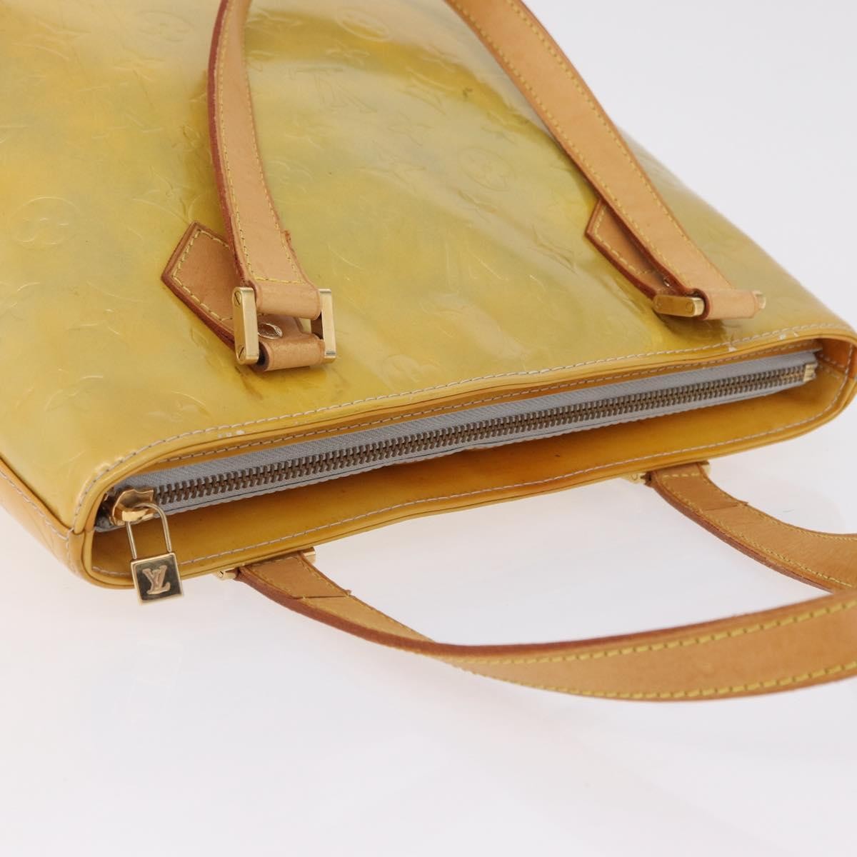 Louis Vuitton Houston Monogram Vernis, Yellow, Patent Leather, Handbag