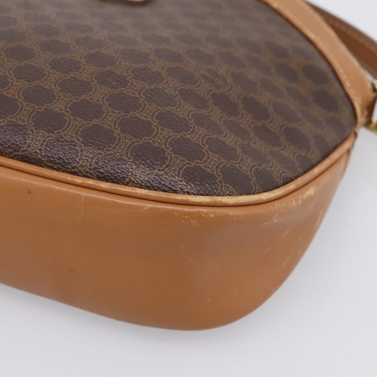 Celine Macadam Shoulder Canvas, Brown, Canvas, Crossbody Bag